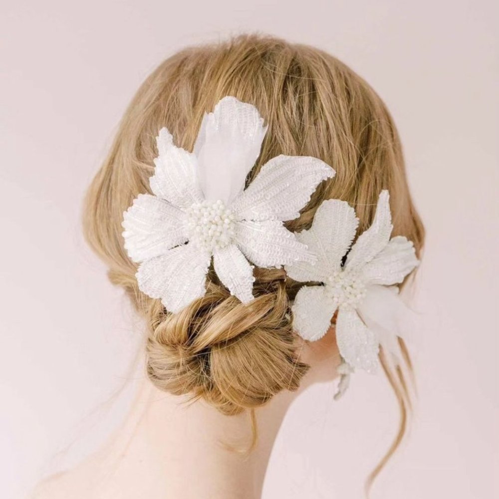 Wedding sequin flower combs